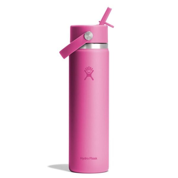 Hydro Flask 24 fl oz Stainless Steel Wide Mouth Flex Straw Water Bottle - Passion Pink