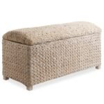 Casafield 36" Storage Trunk with Curved Lid, Safety Hinge - Natural, Water Hyacinth Wicker Storage Chest Basket for Bedroom, Entry Way, Living Room - Image 8