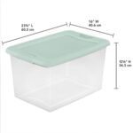 Sterilite 6 Pack 64 Qt Latching Box, Plastic Storage Bin with Lid, Mindful Mint - Image 3