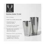 Viski Stainless Steel Boston Shaker Tins, 2-Piece Boston Shaker Tins, Weighted Base, Cocktail Shaker Gift Set for Wedding, BBQ Party, 28 oz & 18 oz - Image 3