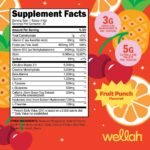 Wellah Pre-Workout + Creatine (30 Servings) Fruit Punch – 200mg Caffeine, 3g Creatine, 5g Citrulline Malate, Energy & Strength Support - Image 2