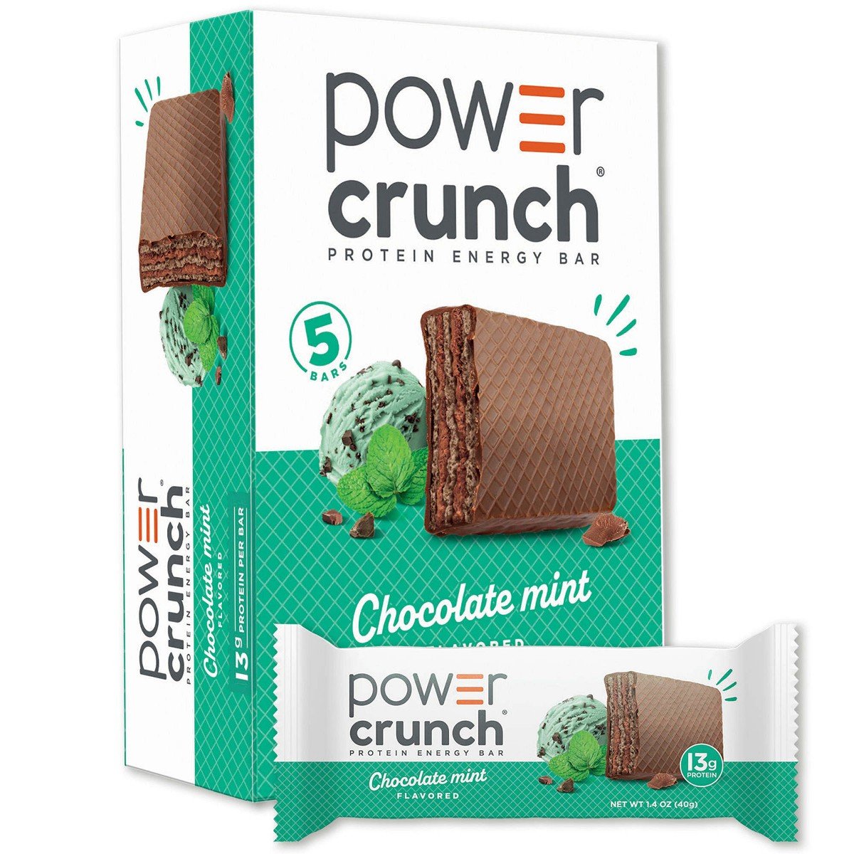 GUEST_c5827ed3-c6a1-4345-9326-0e380ffbaf08.jpg Power Crunch Chocolate Mint Wafer Whey Protein Energy Bars 13g Protein - 5ct - Image 1