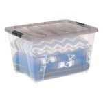 IRIS 53.5qt Stack and Pull Plastic Storage Bin: Clear, Lidded, Portable, Nesting, Universal Storage, 22"x16.5"x13.03" - Image 6