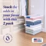 Homz 66 Qt Multipurpose Stackable Storage Bin with Latching Lids, Clear (2 Pack) - Image 2