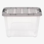 IRIS 19qt Stack and Pull Plastic Storage Bin: Clear Lidded Utility Tote with Built-In Handles & Latches