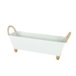 Trough Bin White Metal, Reed & Wood - Image 4