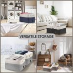 4pc Collapsible Fabric Storage Bin Cloth Baskets - HOMLUX: 15"x11"x9.5" with Handles - Image 5
