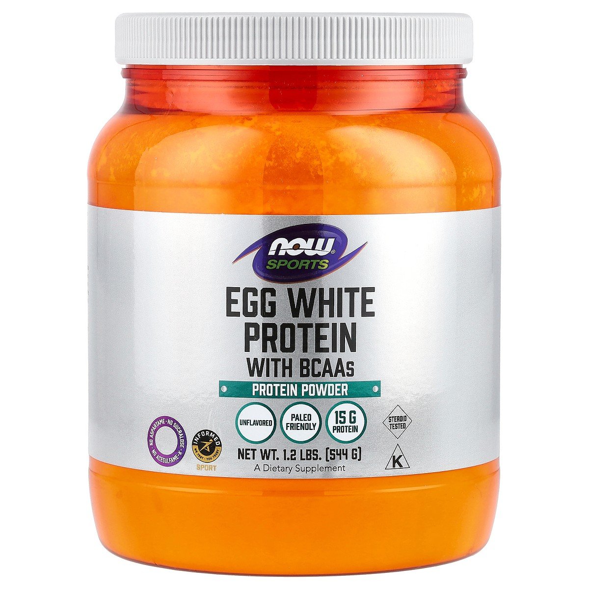 GUEST_c78f87c0-799e-4cb2-b6f7-fbbb85c714e9.jpg NOW Foods Sports, Egg White Protein with BCAAs, Protein Powder, Unflavored, 1.2 lbs (544 g) - Image 1