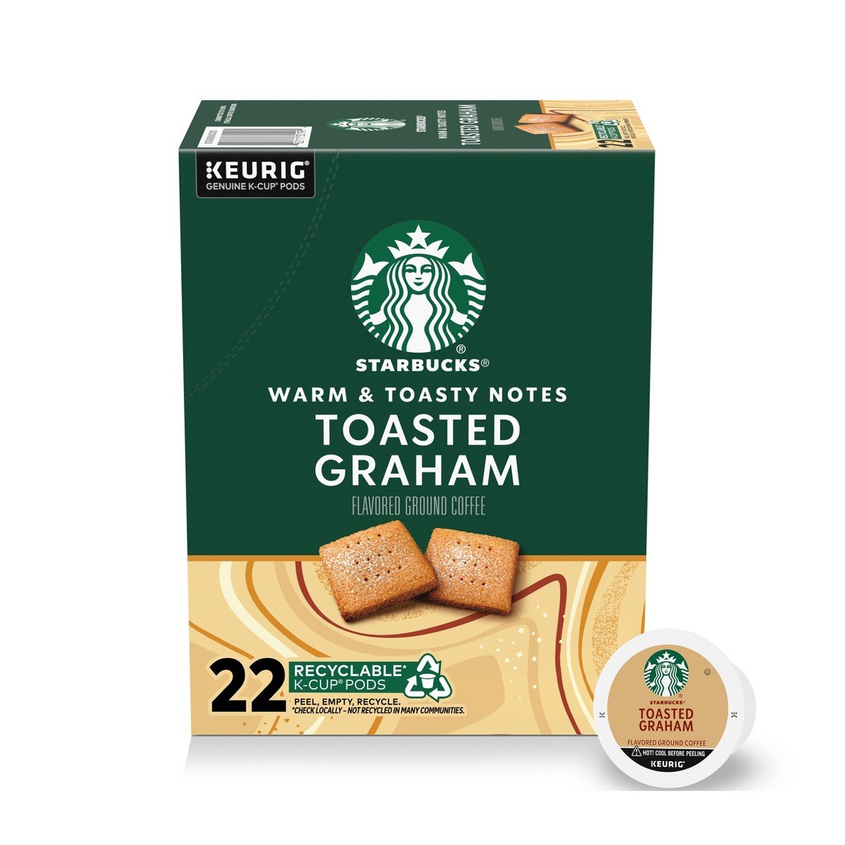 GUEST_c7e06f54-4191-413f-a9cc-dd84d90e4d1a.jpg Starbucks Toasted Graham Flavor Light Roast Keurig K-Cup Coffee Pods - 22ct: No Artificial Flavors, No Added Sugar - Image 1