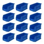 Akro-Mils 12 Pack AkroBins Plastic Storage Bins, Space-Saving Organizers, Blue - Image 3