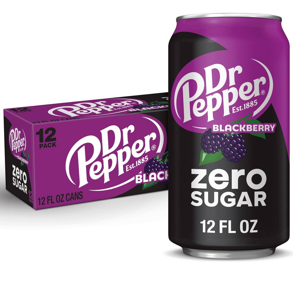 GUEST_c8583d29-c2c0-4466-ac42-7210821ce7da.jpg Dr Pepper Blackberry Zero Sugar Soda - 12pk/12 fl oz Cans: Caffeinated - Image 1