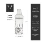 Viski Admiral 25 oz Cocktail Shaker for Whiskey Sour, Margarita, Vodka and Espresso Cocktails, Lead Free Crystal, Stainless Steel Cap & Strainer - Image 5