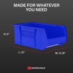 Akro-Mils 3 Pack AkroBins Plastic Storage Bins, Space-Saving Organizers, Blue - Image 4