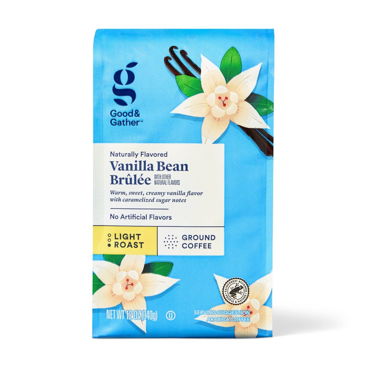 GUEST_c9747e7e-b313-49c8-bb62-10889ba0ff88.jpg Naturally Flavored Vanilla Bean Brulee Light Roast Ground Coffee - 12oz - Good & Gatherâ„¢ - Image 1