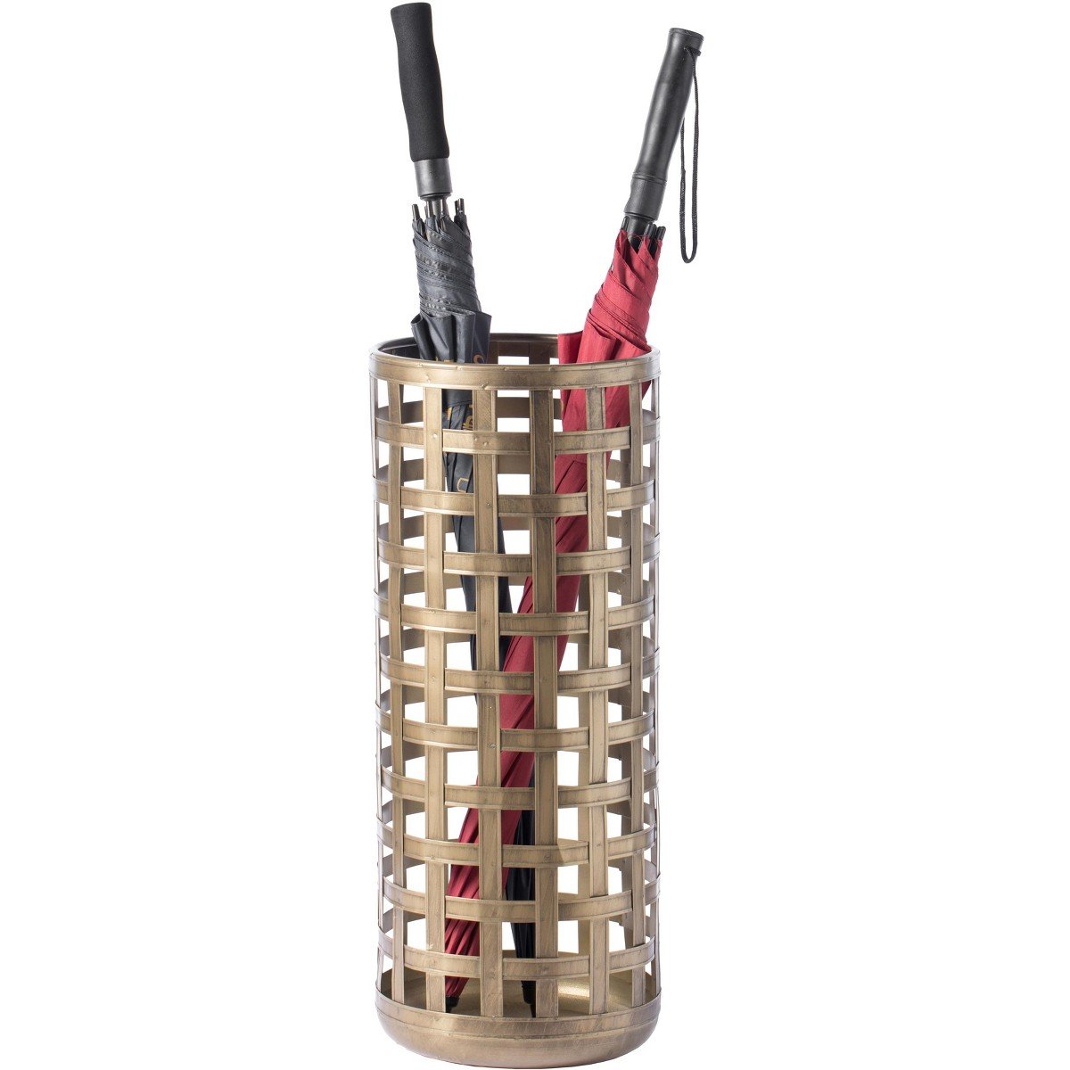 GUEST_c9f9e6c5-f2e3-4afe-80f2-7338b7a50f8b.jpg Vintiquewise Round Metal Woven Umbrella Storage Stand - Image 1