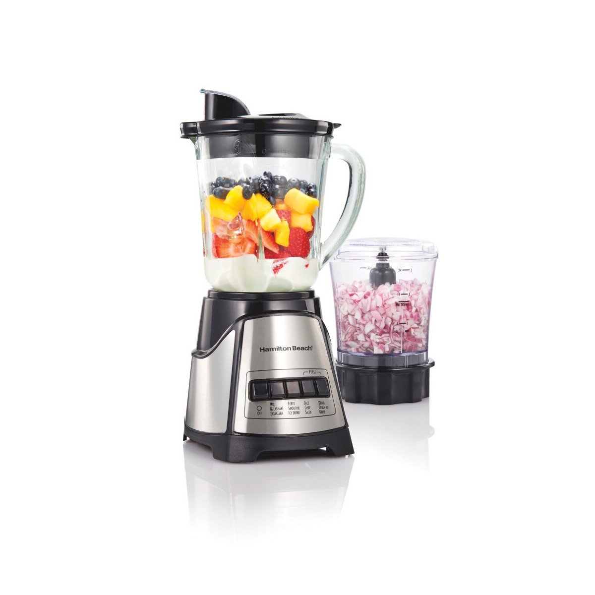 GUEST_ca346ba1-06a0-4bf3-960b-a5ebd78fe228.jpg Hamilton Beach Blender w/chopper 58149: 12-Speed, 400W, Ice Crushing, Smoothies, Dishwasher-Safe, Black - Image 1