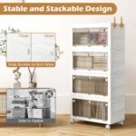 Costway 4-Tier Stackable Storage Bins 44-gal Collapsible Storage Boxes with Lid Organizer - Image 5