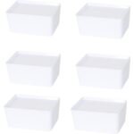 YBM Home Small White Plastic Storage Bin with Lid (2140),6-Pack