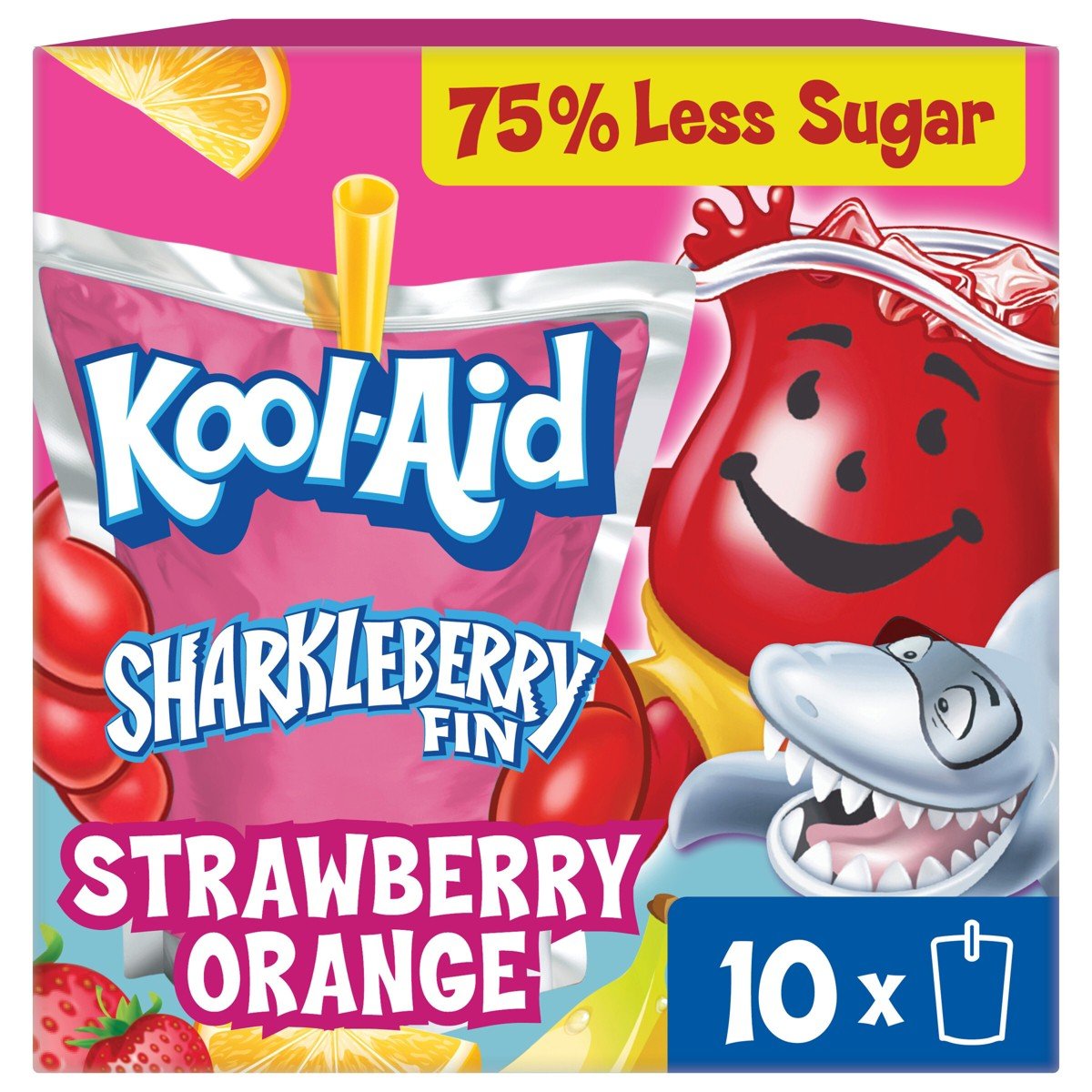 GUEST_cba309e6-eb0c-45ac-9c3a-66bb2f188bbb.jpg Kool-Aid Jammers Sharkleberry Fin Strawberry Orange Punch Juice Boxes - 10pk/6 fl oz Pouches - Image 1