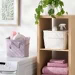8''x10.5'' Fabric Stitched Decorative Storage Basket Ivory - Brightroomâ„¢ - Image 2