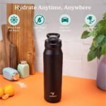 Reduce 32oz Hydrate Pro Vacuum Insulated Stainless Steel Water Bottle Black: Straw & Flip-Top Lid - Image 3