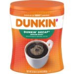 Dunkin' Original Blend Medium Roast Decaf Ground Coffee Canister - 30oz: Arabica Beans