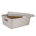 Simplify Vinto Storage Box with Lid Medium Ivory: Polypropylene, 14.5" H, 0.494 Volume, No Assembly, Off-White - Image 3
