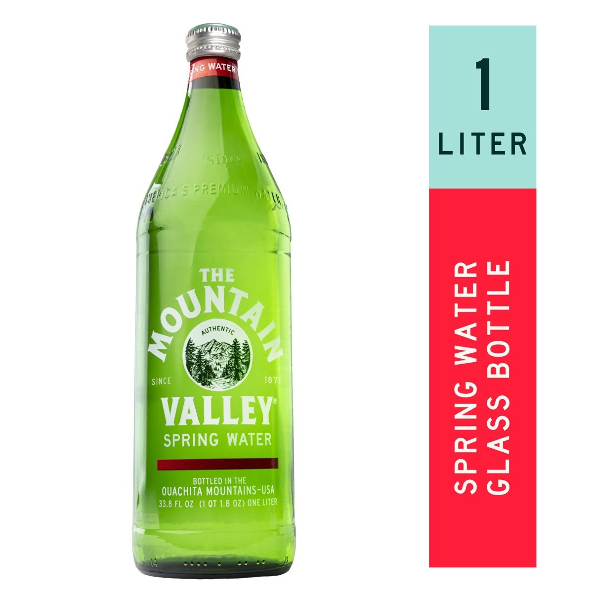 GUEST_cc7ebb85-334e-477f-84a1-b76f75d0bcfc.jpg Mountain Valley Spring Water, Still - 1L Glass Bottle - Image 1