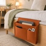 Alilang Sofa Armrest Organizer with Multiple Pockets Couch Remote Control Storage Caddy - Brown - Image 3