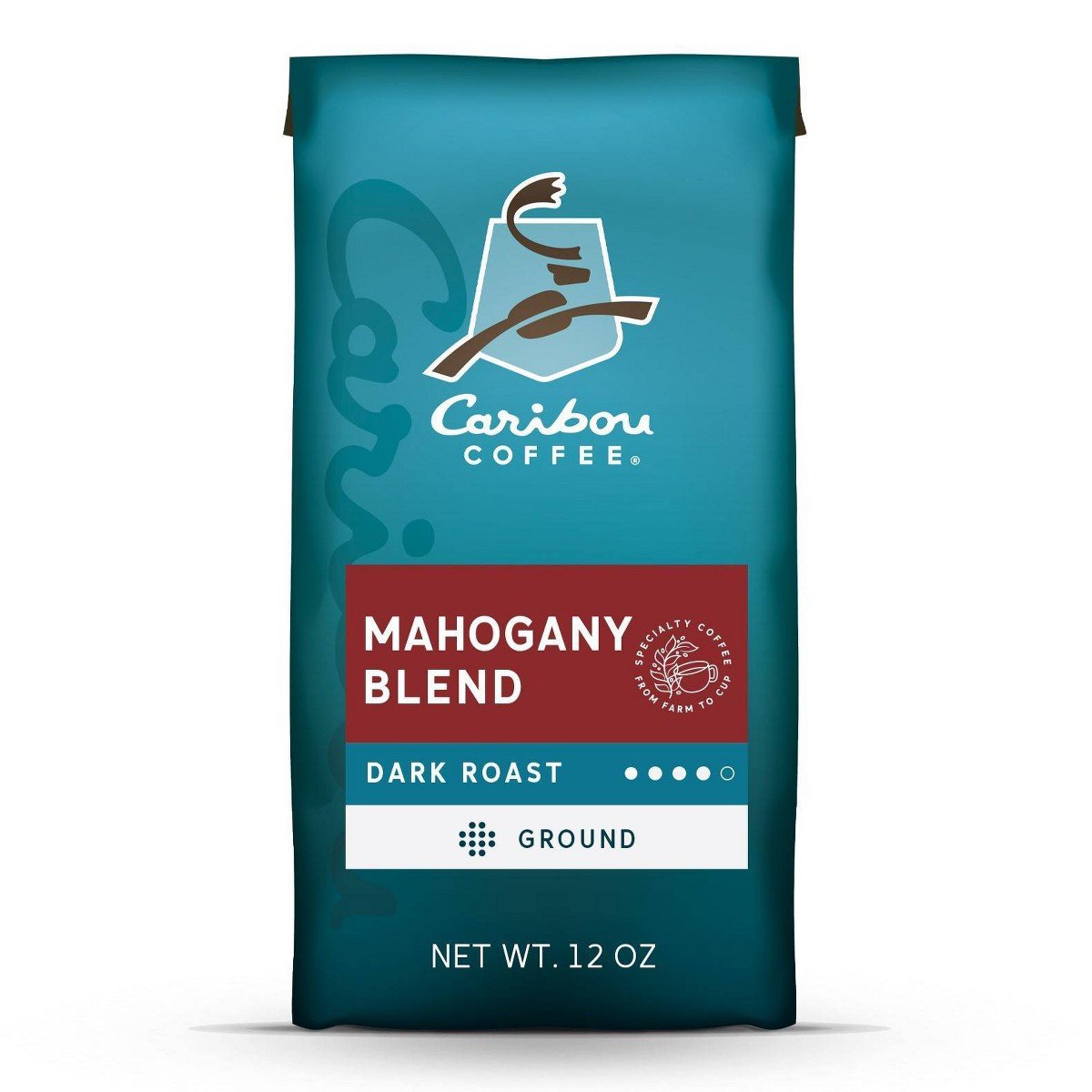 GUEST_ce2aec2a-b89a-4735-8075-5c4fa9a9ebc7.jpg Caribou Coffee Mahogany Dark Roast Ground Coffee - 12oz: Arabica Beans, Honey Flavor - Image 1