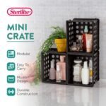 Sterilite Mini Crate Stackable Plastic Storage Bin Organizer w/ Handles, 12 Pack - Image 2
