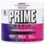 Prime Hydration Rapid Rehydration, Electrolyte Drink Mix, Berry Citrus Rush, 9.7 oz (277.4 g)