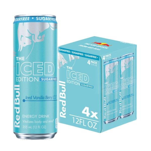 Red Bull Iced Edition Sugarfree Energy Drink - Iced Vanilla Berry, Caffeinated - 4pk/12 fl oz Cans