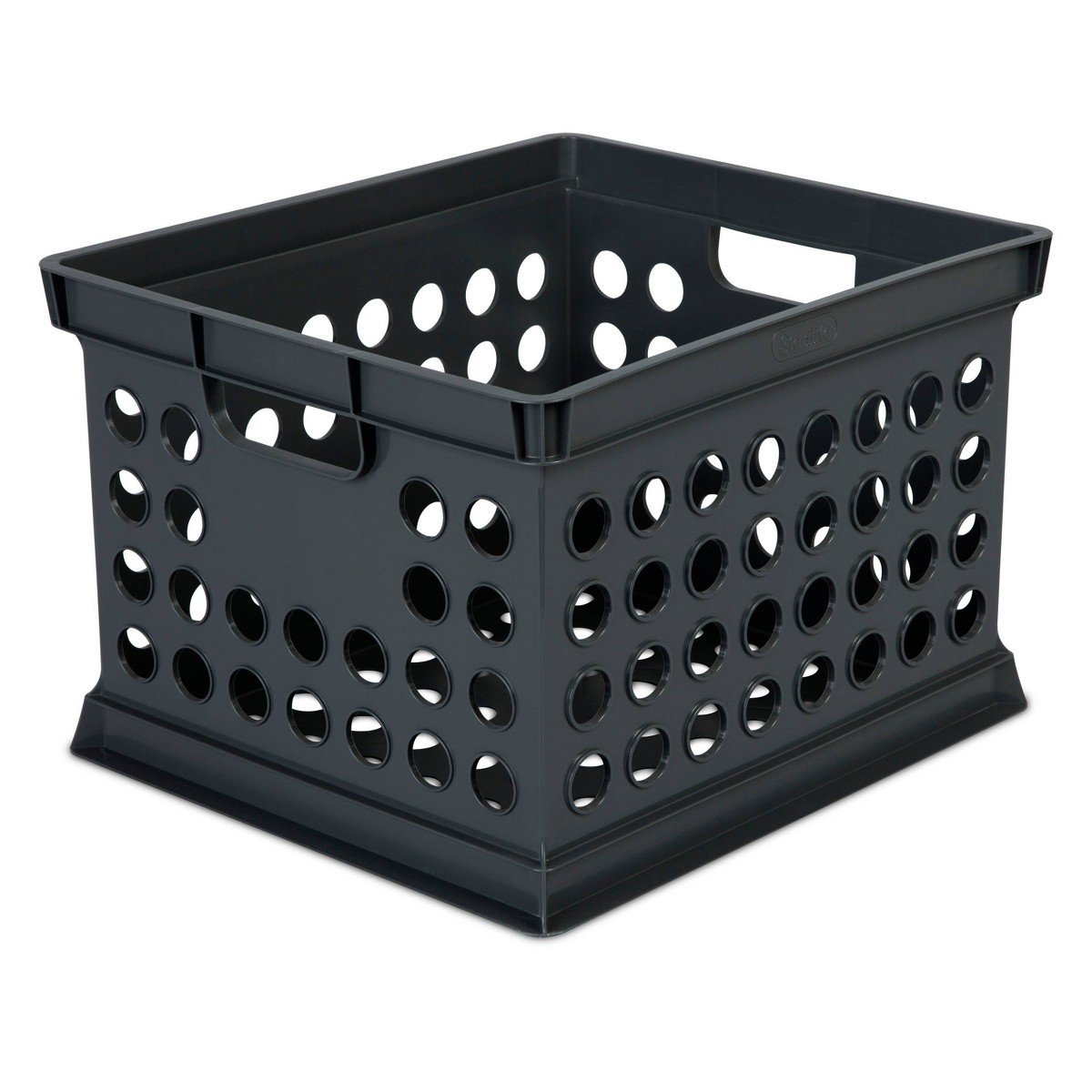 GUEST_d05e73f9-0b06-4008-95a6-557e93e12590.jpg Storage Crate Black - Room Essentials™: Plastic Stackable Utility Bin, Portable with Built-In Handles, 30.6L Capacity - Image 1