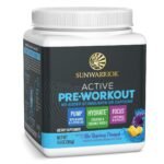 Active Pre-Workout Powder for Pump, Focus, and Hydration, No Added Stimulants or Caffeine, Blue Raspberry Pineapple, Sunwarrior, 30 servings