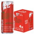 Red Bull Red Edition Energy Drink - Watermelon - 4pk/8.4 fl oz Cans: Low Fat, No Artificial Flavors, Caffeinated