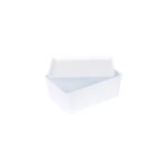 YBM Home Small White Plastic Storage Bin with Lid (2140) - Image 5