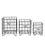 VIP Metal 8.5 in. Black Wired Baskets Set of 3