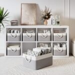 16 x 12 Inch Cube Storage Bins 4 Pack Collapsible Fabric Storage Cubes with Rope Handles for Home Closet Office Nursery Organization - Image 2