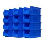 Akro-Mils 12 Pack AkroBins Plastic Storage Bins, Space-Saving Organizers, Blue - Image 2