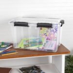 Sterilite 16-Pack 54 Qt Gasket Box, Clear Stackable Storage Bins with Black Latching Lids, Dust- and Water-Resistant for Home Organization - Image 3