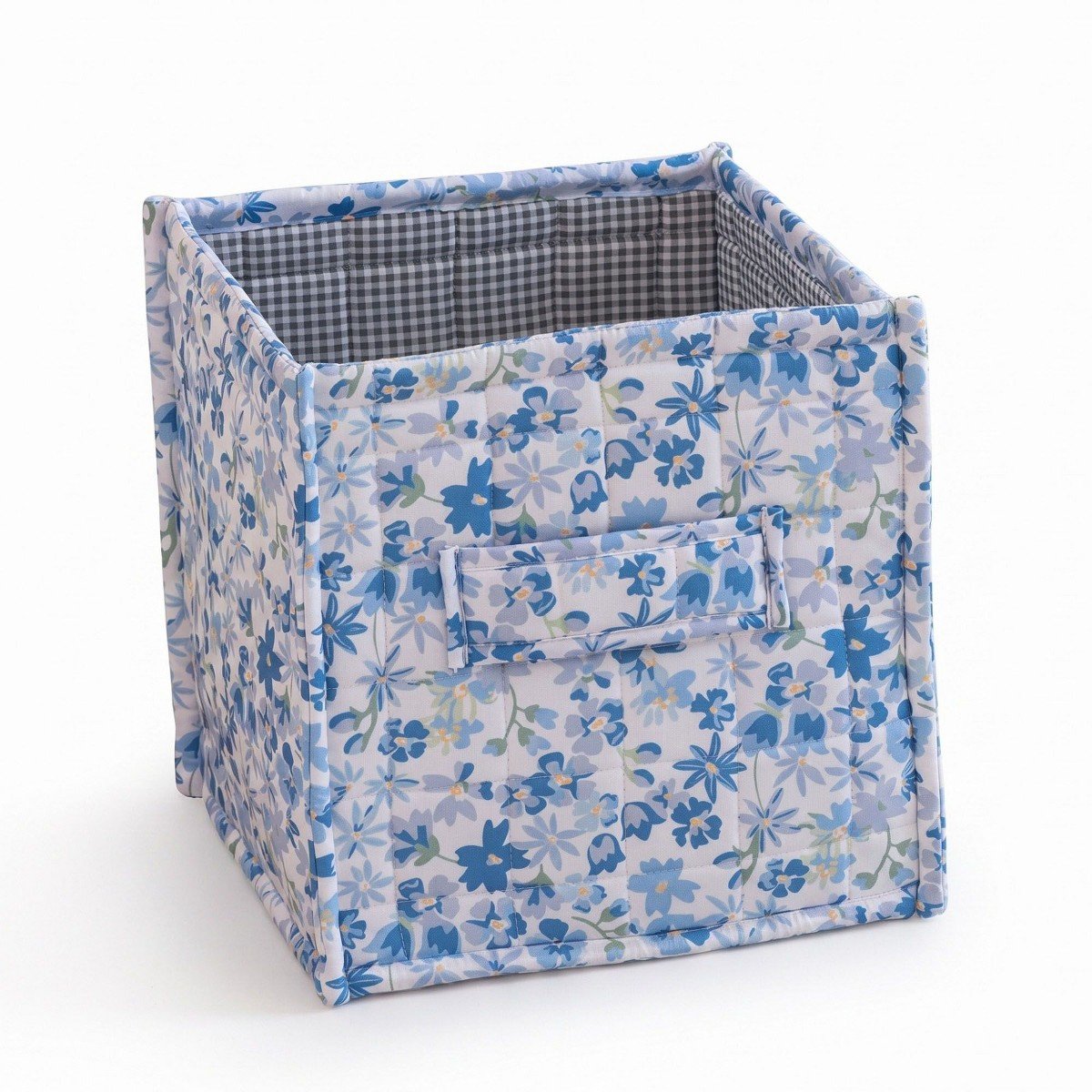 GUEST_d30f4919-b157-47a6-8db3-72e8cecb6416.jpg Alilang Floral Quilted Fabric Storage Cube Bin with Carry Handles - Blue - Image 1