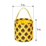Alilang Halloween Trick or Treat Candy Bucket Foldable Goody Basket with Handle, Red - Image 5