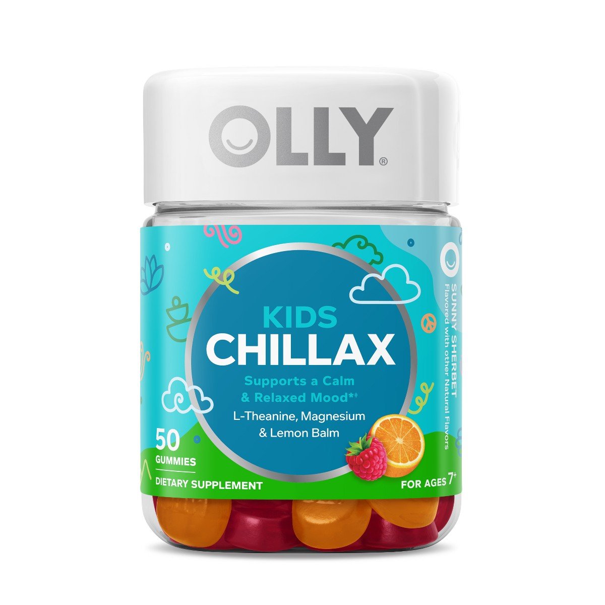 GUEST_d34d0893-a838-40be-bf8d-150ff11b23c5.jpg OLLY Kids Chillax Supplement Gummies with Magnesium, L-Theanine & Lemon Balm - Sunny Sherbet - 50ct - Image 1
