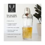 Viski Admiral 25 oz Cocktail Shaker for Whiskey Sour, Margarita, Vodka and Espresso Cocktails, Lead Free Crystal, Stainless Steel Cap & Strainer - Image 3