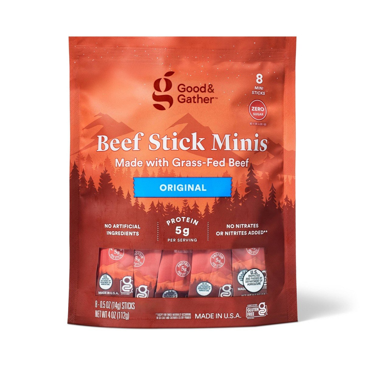GUEST_d488a6ae-9253-40c5-9437-45269630e5b5.jpg Original Beef Sticks Minis - 5g Protein - 4oz/8ct - Good & Gatherâ„¢ - Image 1