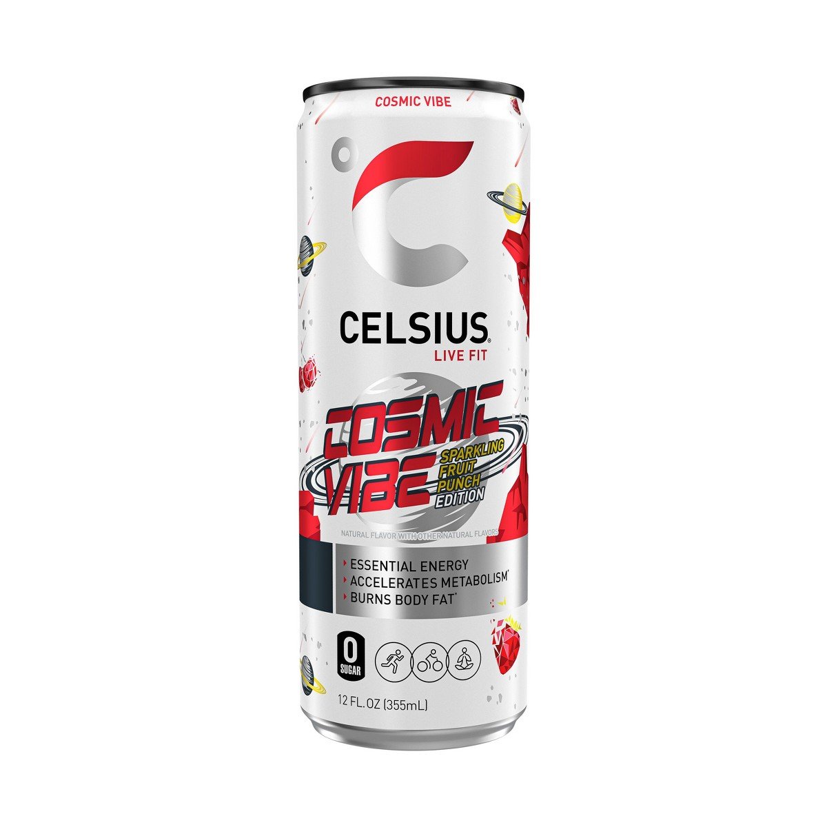 GUEST_d4a0be9d-849b-4353-bf59-9344000e3fef.jpg CELSIUS Sparkling Cosmic Vibe Functional Energy Drink - 12 fl oz: Sugar-Free, Gluten-Free, Vegan - Image 1