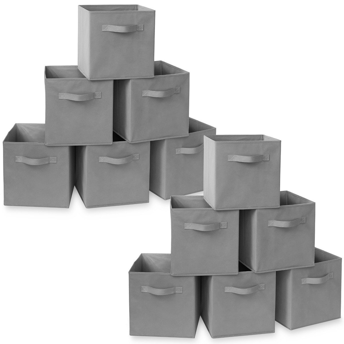 GUEST_d4d54fca-b16c-4e9c-ad01-e05fd44f8a61.jpg Casafield Set of 12 Collapsible Fabric Storage Cube Bins, Gray - 11" Foldable Cloth Baskets for Shelves and Cubby Organizers - Image 1