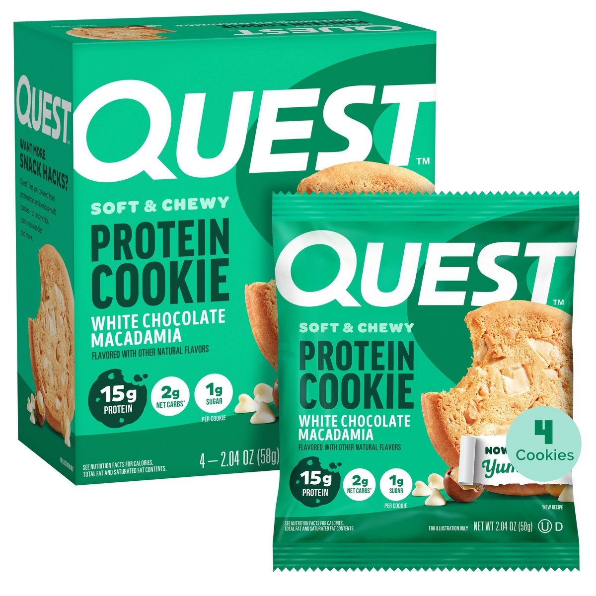 GUEST_d5b7e0a8-3e3e-4709-a365-33a26ebb2744.jpg Quest Nutrition White Macadamia Nut Cookies - Chocolate - 8.16oz/4ct - Image 1