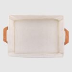 VUSIGN 2pk Non-Woven Storage Basket with Handle Small Light Beige - Image 3